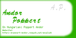 andor poppert business card